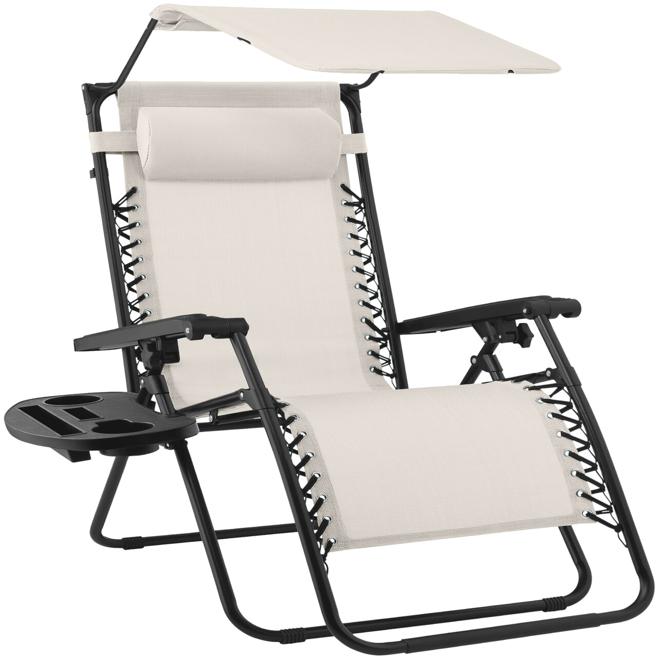 Best Choice Products 30” Extra Wide Folding Zero Gravity Patio Lounge Chair w/Adjustable Canopy Shade